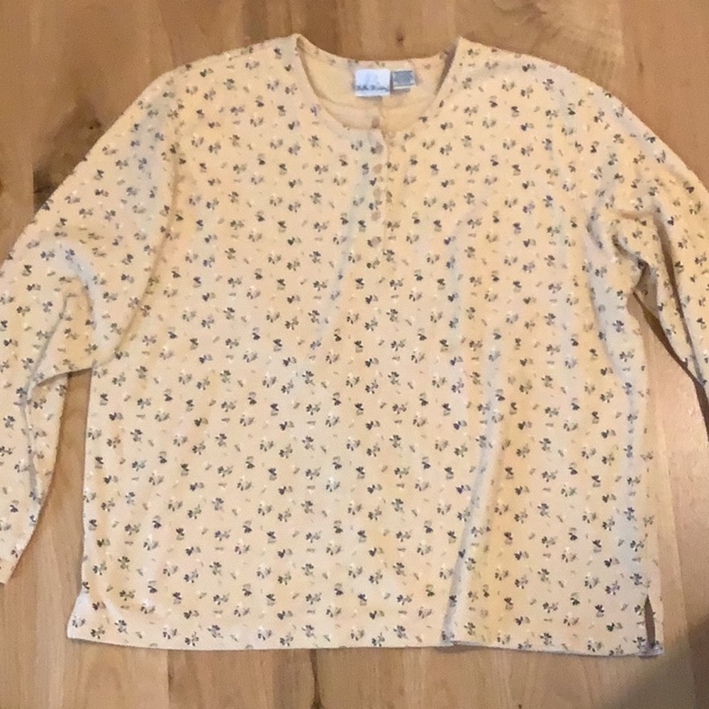 Bobbie Brooks Yellow Floral Long Sleeve Tee